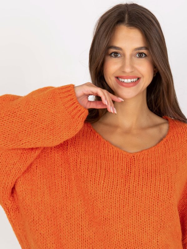 Wholesale Dark orange oversized sweater RUE PARIS