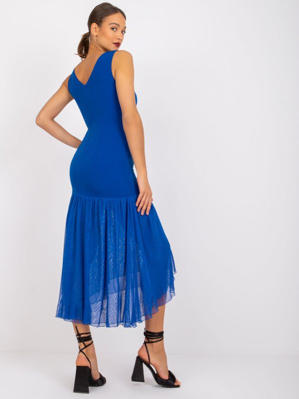 Wholesale Dark blue midi evening dress Sophie