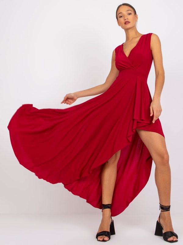 Wholesale Dark Red Celina Wrap Maxi Dress