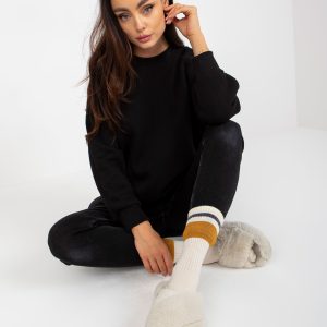 Wholesale Black Oversized Hoodless Sweatshirt Remy