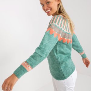 Wholesale Classic mint sweater with stand-up collar RUE PARIS