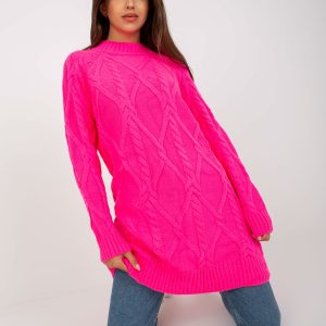 Wholesale Fluo pink mini dress with braids RUE PARIS