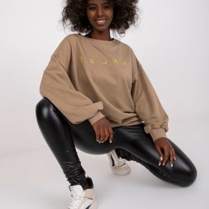 Wholesale Dark beige gold sweatshirt oversized damiette