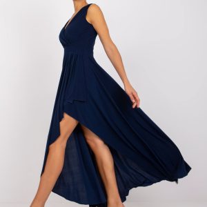 Wholesale Navy Asymmetrical Celina Evening Dress