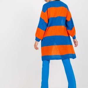 Wholesale Blue and Orange Women's Striped Cardigan OCH BELLA