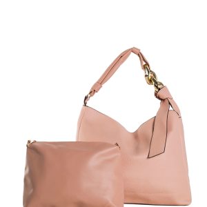 Wholesale Light pink 2in1 shoulder bag with small bag inside