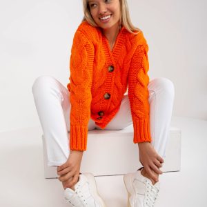 Orange cardigan with wool Louissine RUE PARIS