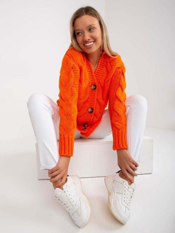 Orange cardigan with wool Louissine RUE PARIS