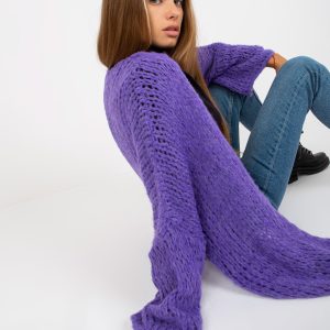 Wholesale Purple knitted cardigan with wool OCH BELLA