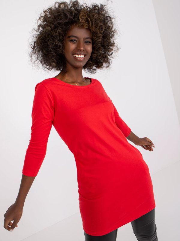 Wholesale Red cotton tunic with pockets Canaria MAYFLIES