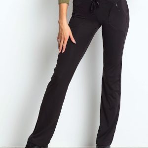 Wholesale Black sweatpants with sewn pocket