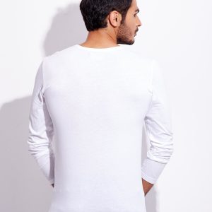 Wholesale White Men's Longsleeve with Print