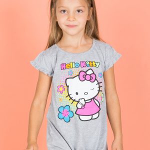 Wholesale Grey t-shirt for girl HELLO KITTY