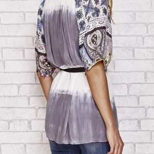 Wholesale Grey blouse for women with applique