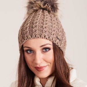 Wholesale Beige knitted hat