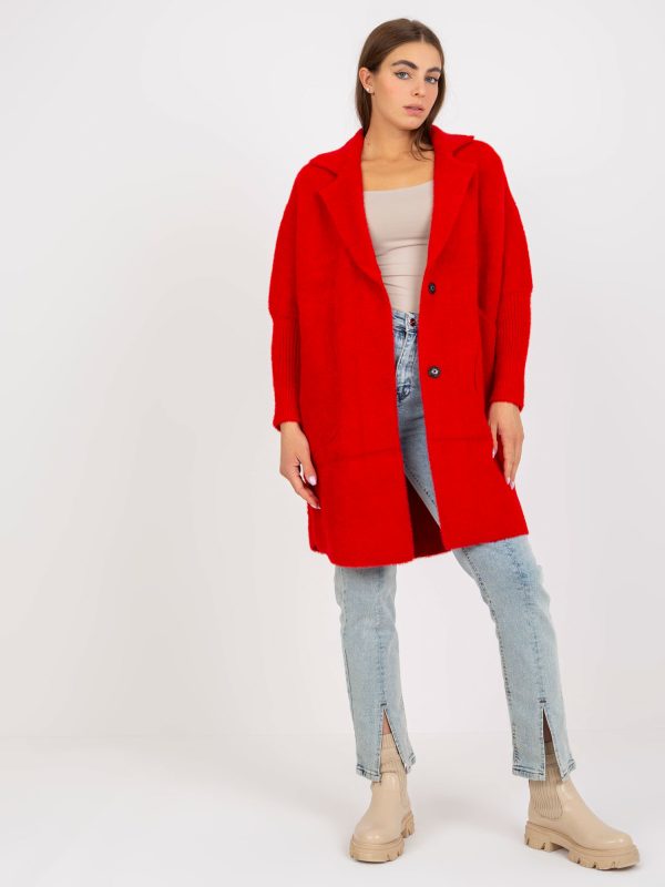 Wholesale Red women's alpaca coat with Eveline wool