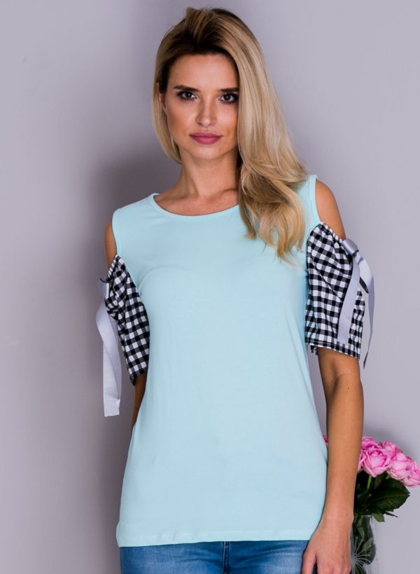 Wholesale Blouse with bare shoulders mint