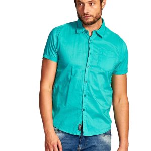 Wholesale Green Plain Men's Shirt Funk n Soul