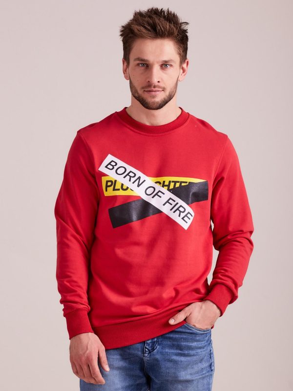 Wholesale Red sweatshirt for men with print