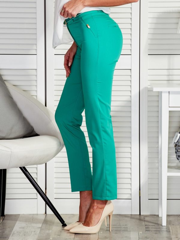 Wholesale Green trousers with belt