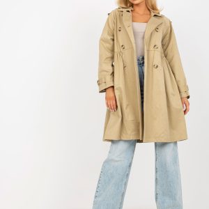 Wholesale Beige double breasted women's trench coat