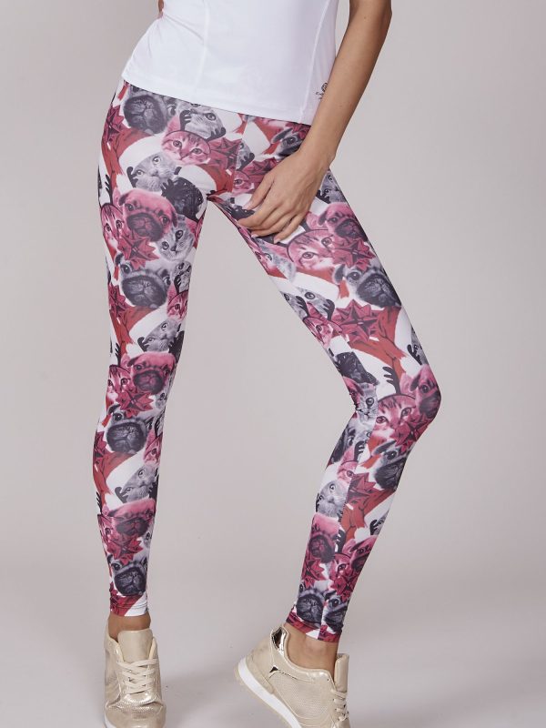 Wholesale Pink Cat and Dog Print Leggings