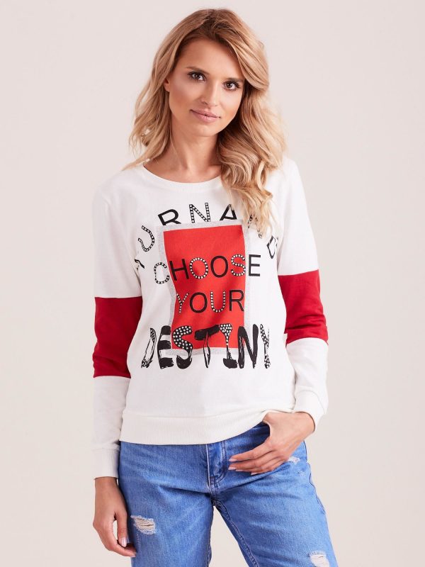 Wholesale Ecru sweatshirt with print