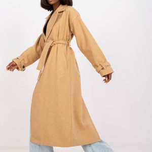 Wholesale Camel long coat with lining