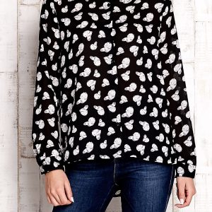 Wholesale Black blouse with pandas