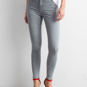 Wholesale Grey women's high waist jeans