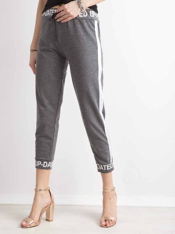 Wholesale Dark grey sweatpants with inscriptions