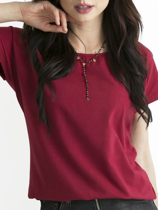 Wholesale Burgundy T-shirt for women Circle