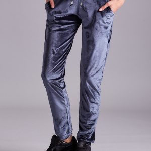 Wholesale Grey velour trousers with stripes