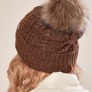 Wholesale Brown cap in braid weave