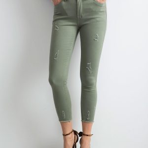 Wholesale Khaki trousers with abrasions