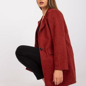 Wholesale Brown and burgundy women's imitation suede jacket Irmina