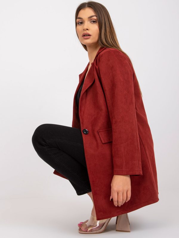 Wholesale Brown and burgundy women's imitation suede jacket Irmina