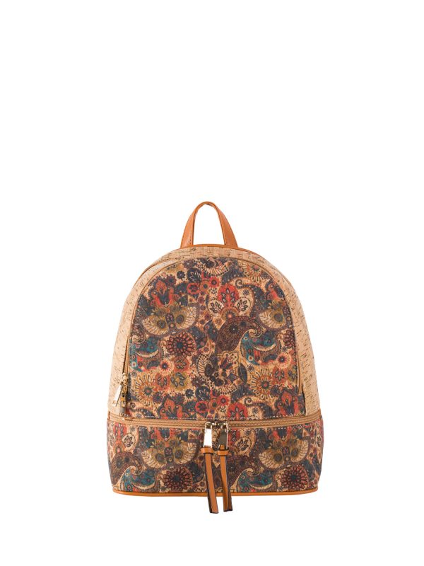 Wholesale Light Brown Women's Backpack with Motif