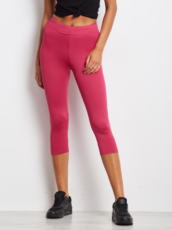 Wholesale Short Thin Dark Fuchsia Sports Leggings