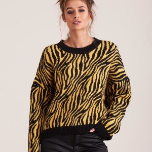 Wholesale Yellow zebra sweater