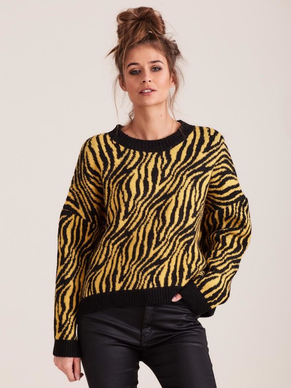 Wholesale Yellow zebra sweater