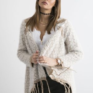 Wholesale Beige sweater with fringes