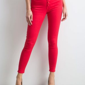 Wholesale Red high waist jeans