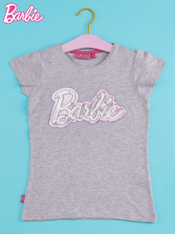 Wholesale Gray T-shirt for girl BARBIE