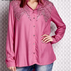 Wholesale Blouse with pink applique