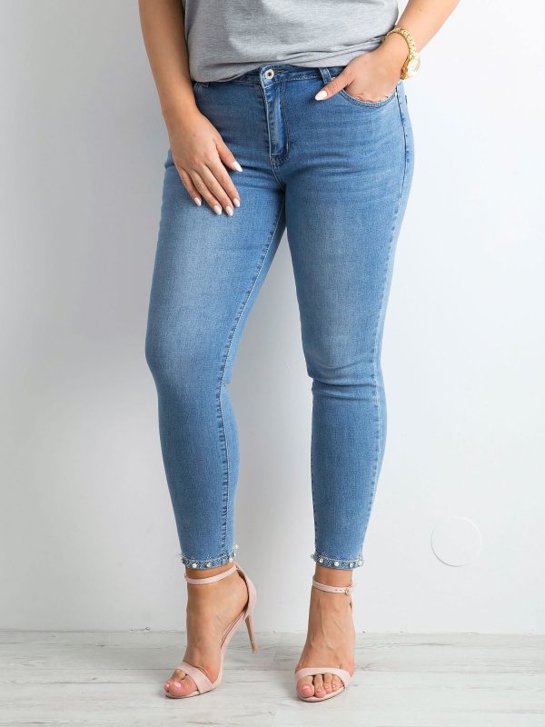Wholesale Blue jeans with PLUS SIZE applications