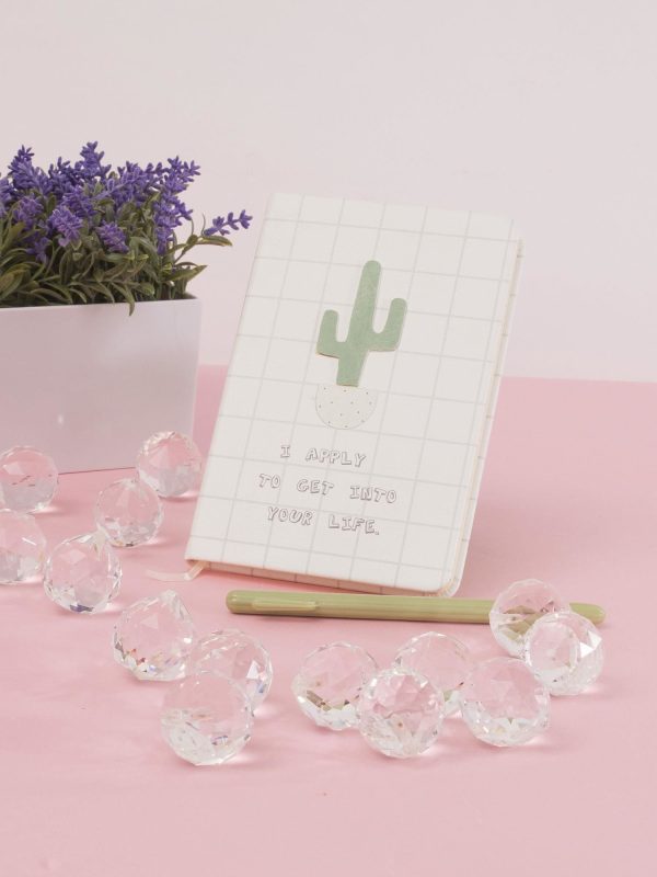 Wholesale White notebook and thinner with cactus motif