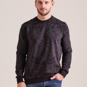 Wholesale Dark Grey Patterned Sweatshirt for Men