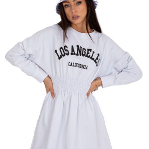 Wholesale White sweatshirt dress with Nadine inscriptions