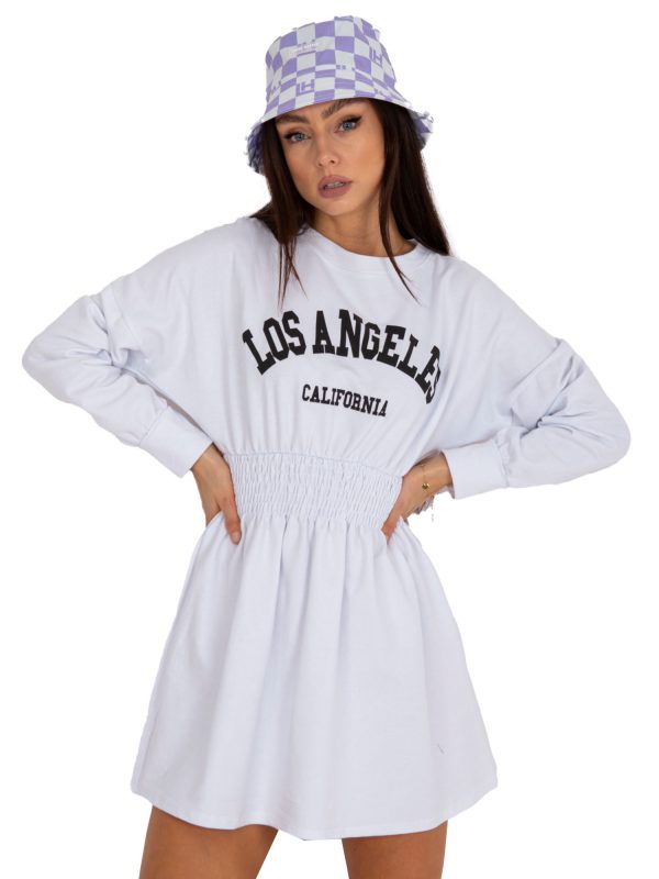 Wholesale White sweatshirt dress with Nadine inscriptions